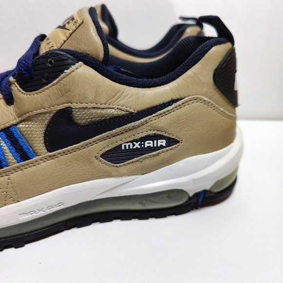 RARE Nike Air Max Terra Ninety Tan Black Blue Leather Athletic Sneaker men's 7.5 - Picture 7 of 10
